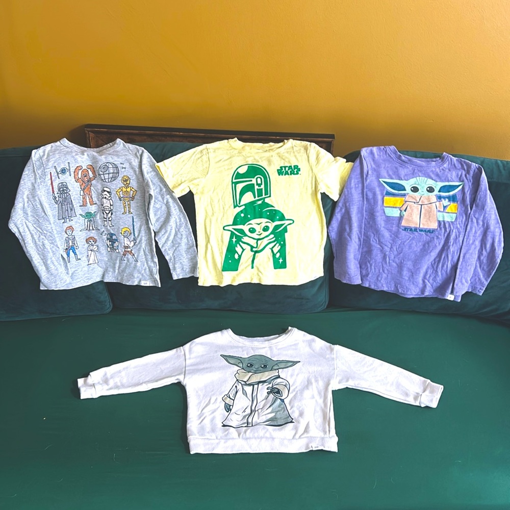 4T Boys Baby Yoda Star Wars shirt Bundle EUC